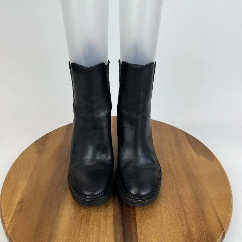 Womens Tory Burch T Chelsea Black Casual High Heeled Ankle Booties Size 6‎ M GUC